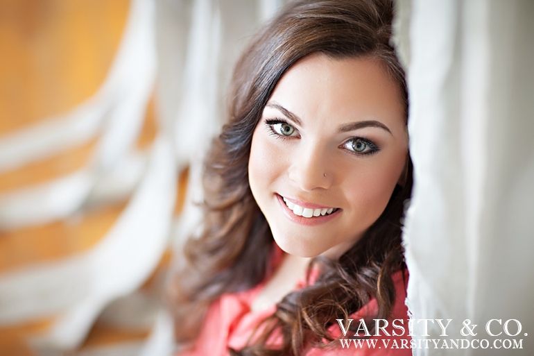 girl in a photography studio senior picture