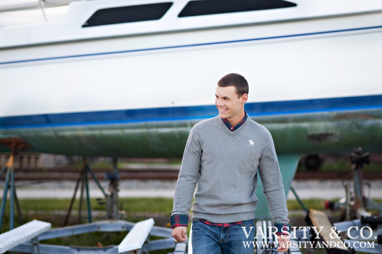 Guys senior pictures by boats in Portland Maine