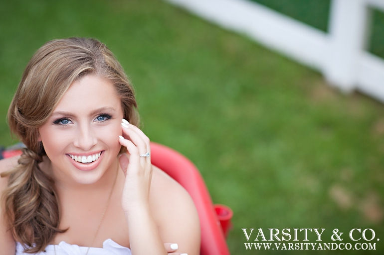 girl in a wagon senior picture