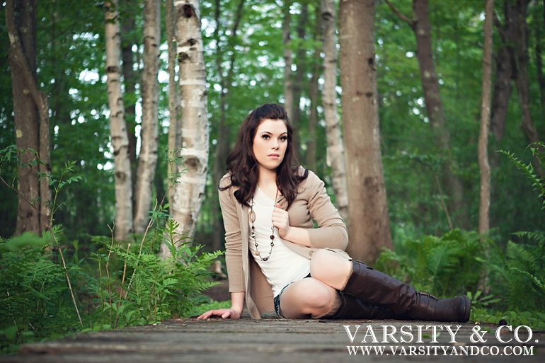 girl in a Maine Forest twilight senior pictures