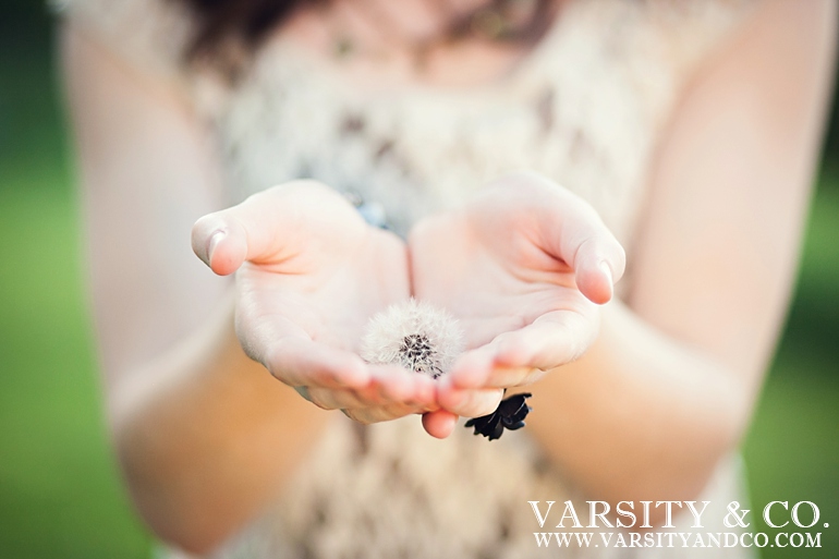 holding a dandelion senior picture