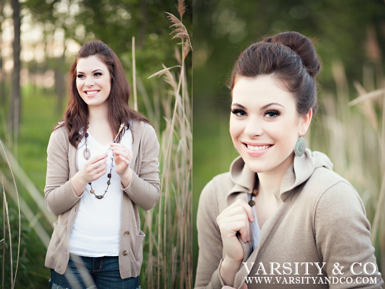 girl stangding in long grass senior picture
