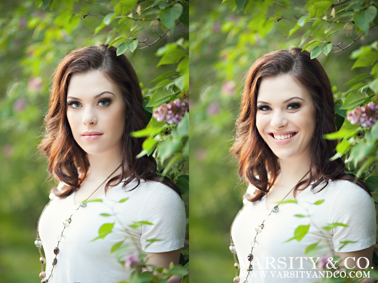 girl standing in the bushes senior picture